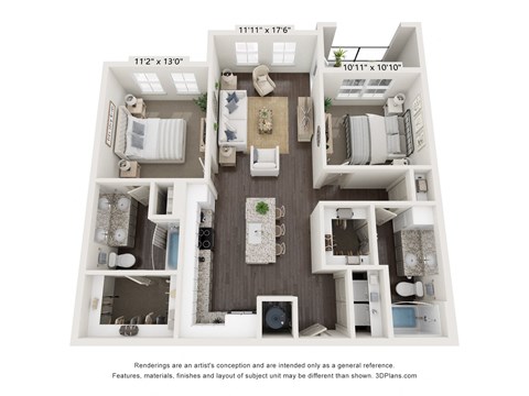 Two bedroom apartment at Jefferson Cove Apartments in Grandprairie, TX
